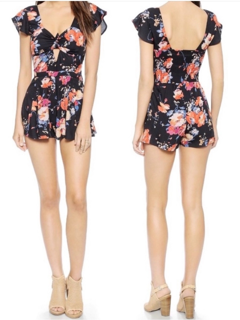 House of Harlow Fernando Floral Bow Front Romper